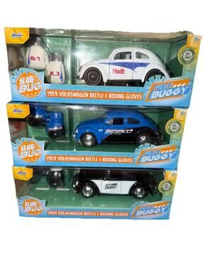 1959 Volkswagen Beetle Diecast Model Cars with Boxing Gloves - Set of 3